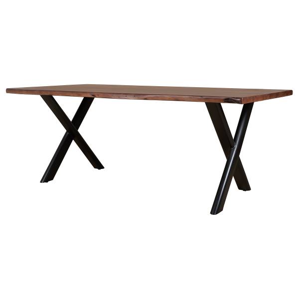 Table massif Huanru Acacia brun - 200 x 100 cm
