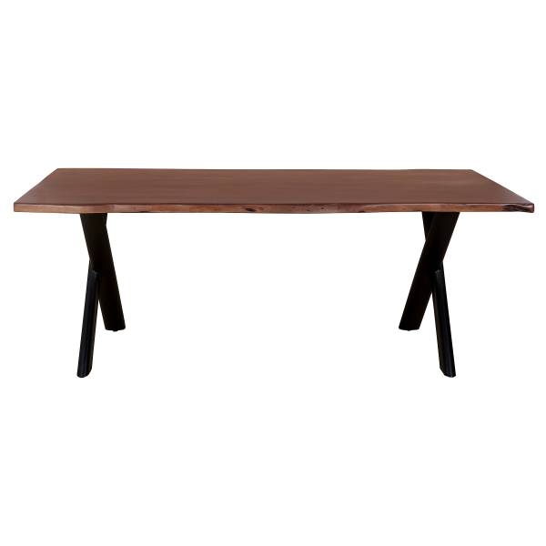 Table massif Huanru Acacia brun - 200 x 100 cm