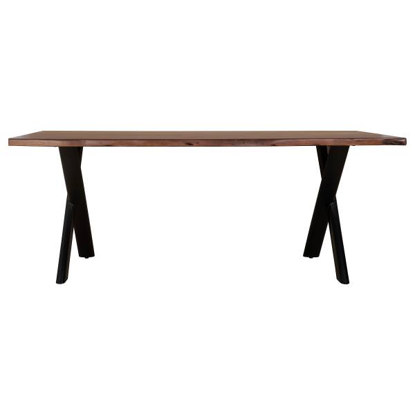 Table massif Huanru Acacia brun - 200 x 100 cm