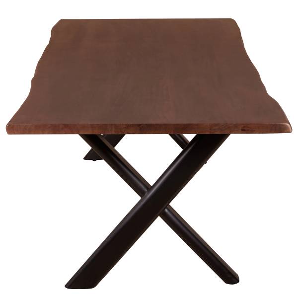 Table massif Huanru Acacia brun - 200 x 100 cm