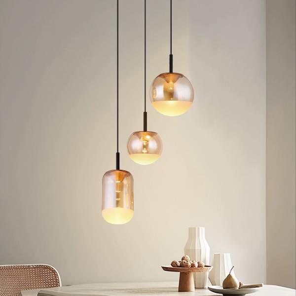 Hanglamp ORVIO type B gekleurd glas/ijzer - 1-lichts