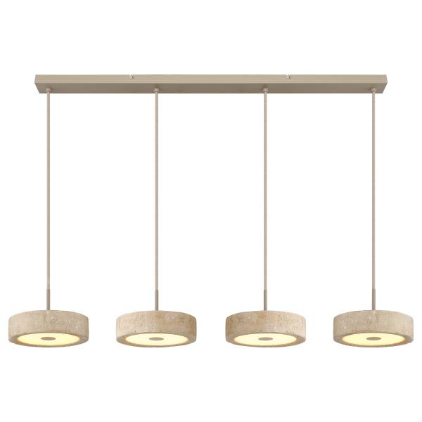 Lampada a sospensione UNARO Ferro / Pietra - Numero di lampadine necessarie: 4
