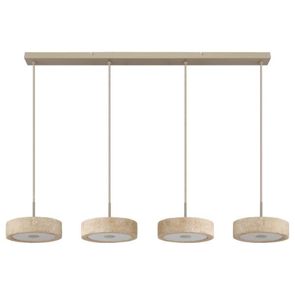 Lampada a sospensione UNARO Ferro / Pietra - Numero di lampadine necessarie: 4