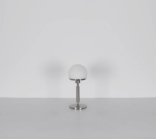 Lampada da tavolo CALYX Vetro opalino / Ferro - 1 punto luce - Argento