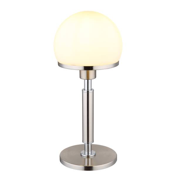 Lampada da tavolo CALYX Vetro opalino / Ferro - 1 punto luce - Argento