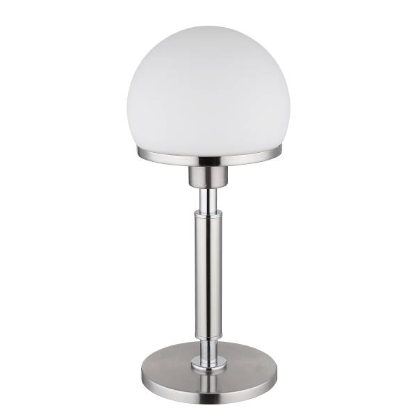Lampada da tavolo CALYX Vetro opalino / Ferro - 1 punto luce - Argento