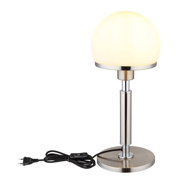 Lampada da tavolo CALYX Vetro opalino / Ferro - 1 punto luce - Argento