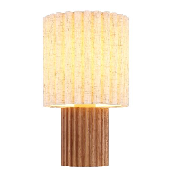 Lampada da tavolo ORANU Ferro / albero della gomma parzialmente massello - 1 punto luce