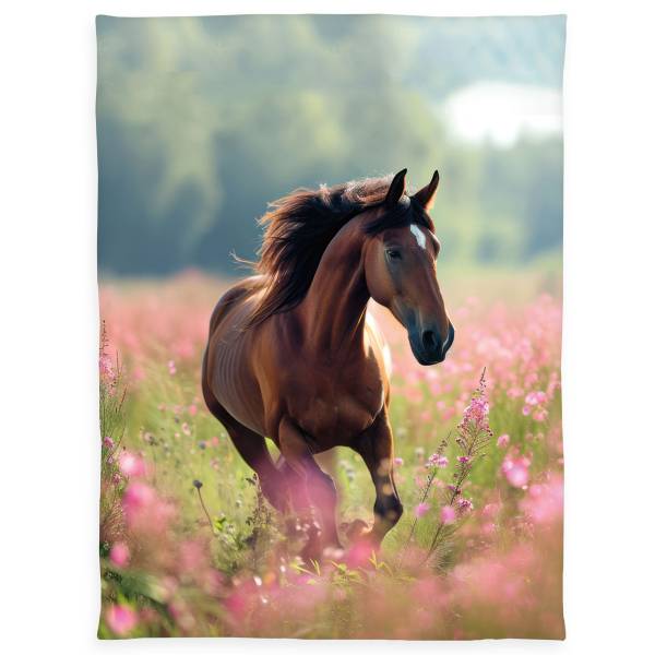 Kinder-Kuscheldecke Pferd Polyester