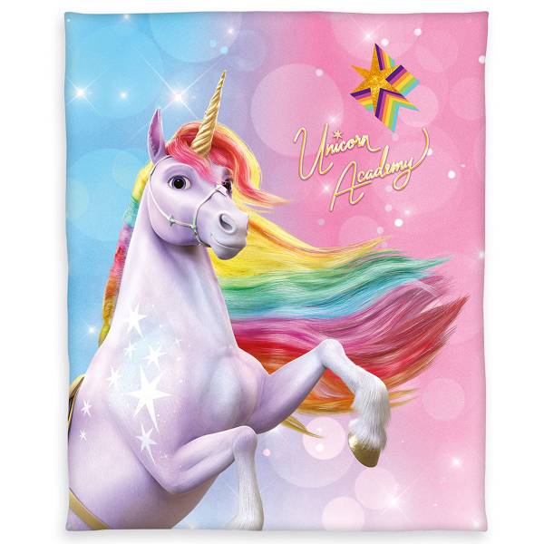 Kinder-Kuscheldecke Unicorn Academy Polyester