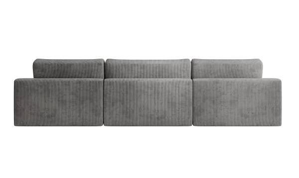 Wohnlandschaft LISUU mit Schlaffunktion Cordstoff Maiva: Dunkelgrau