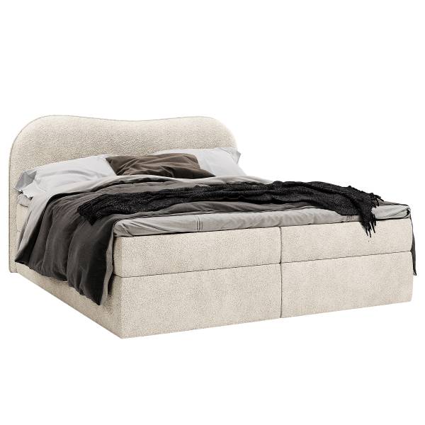 Boxspringbett Azana Teddystoff Morera: Creme - 180 x 200cm
