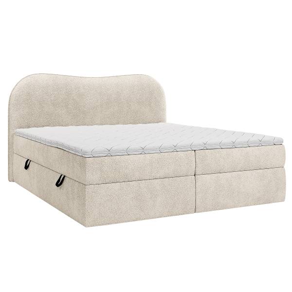 Boxspringbett Azana Teddystoff Morera: Creme - 180 x 200cm
