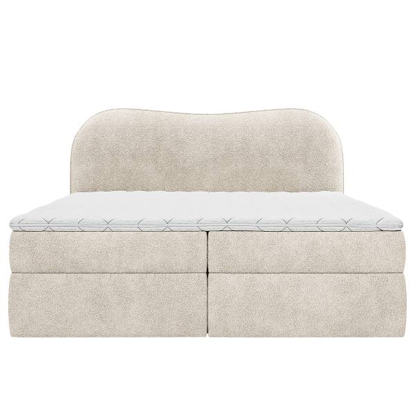 Boxspringbett Azana Teddystoff Morera: Creme - 180 x 200cm