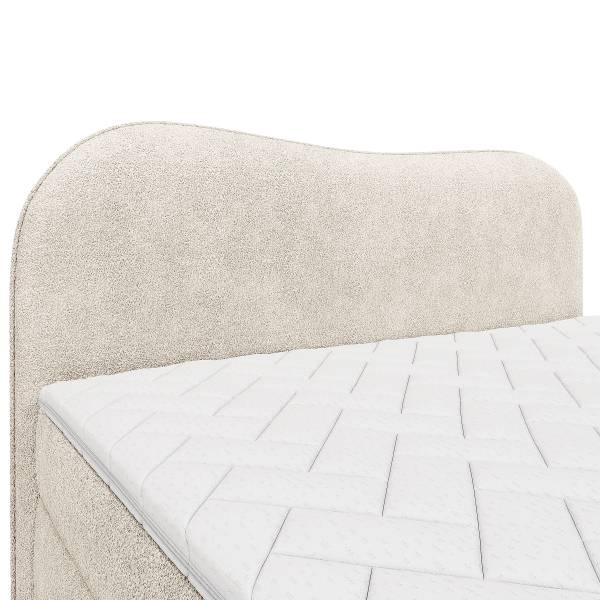Boxspringbett Azana Teddystoff Morera: Creme - 180 x 200cm