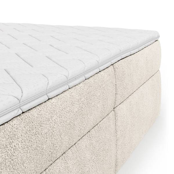 Boxspringbett Azana Teddystoff Morera: Creme - 180 x 200cm