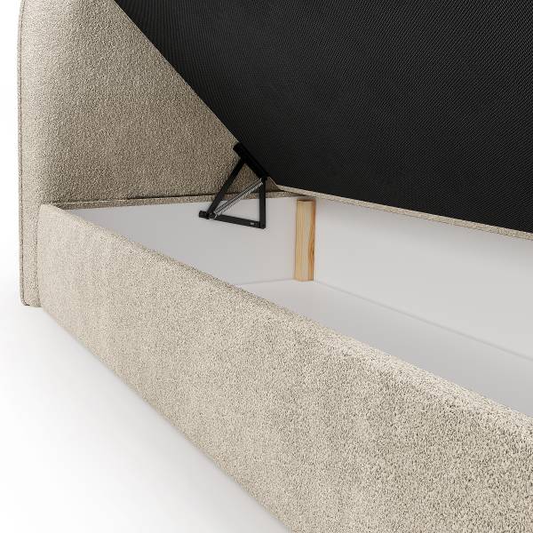 Boxspringbett Azana Teddystoff Morera: Creme - 180 x 200cm