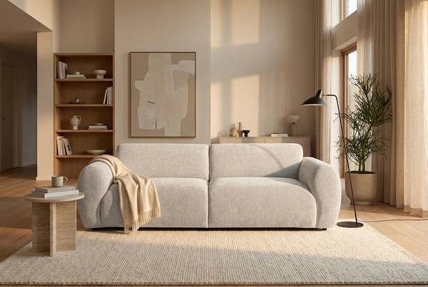 3-Sitzer Sofa ULALA Chenille Edina: Beige