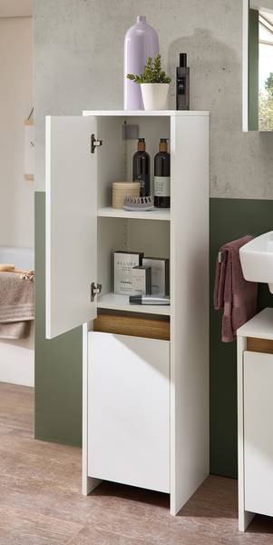 Badset Quickset 100 5-teilig Midischrank Matt Weiß / Eiche Riviera Dekor