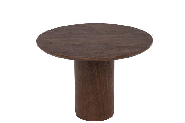 Furnierter Couchtisch ITOKO rund Walnuss - Durchmesser: 50 cm