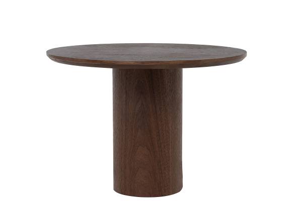 Furnierter Couchtisch ITOKO rund Walnuss - Durchmesser: 50 cm