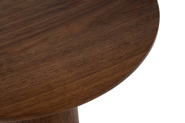 Furnierter Couchtisch ITOKO rund Walnuss - Durchmesser: 50 cm