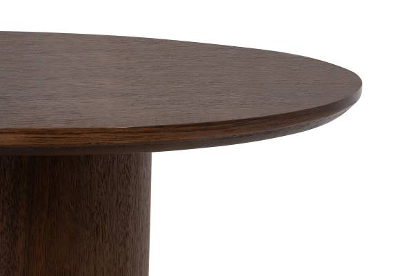 Furnierter Couchtisch ITOKO rund Walnuss - Durchmesser: 50 cm