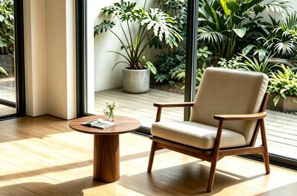 Furnierter Couchtisch ITOKO rund Walnuss - Durchmesser: 50 cm