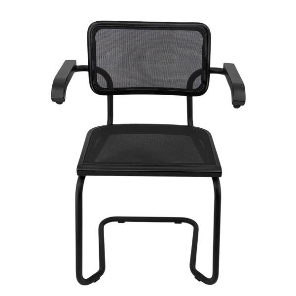 Armlehnenstuhl HOLM 2er-Set  Mesh Schwarz - Schwarz