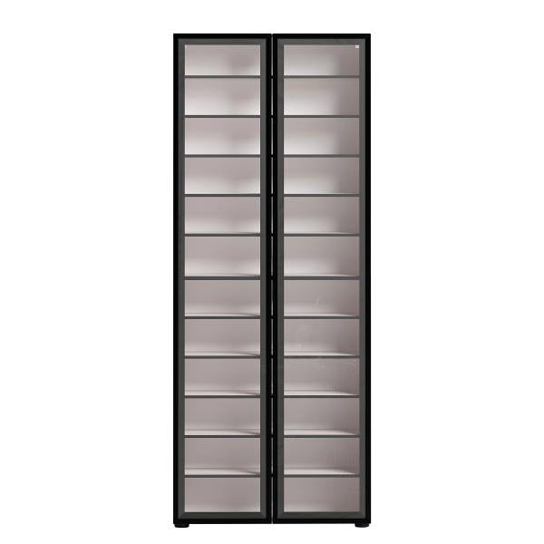 Schuhschrank Goyya Glas - Schwarz / Hochglanz Kaschmir