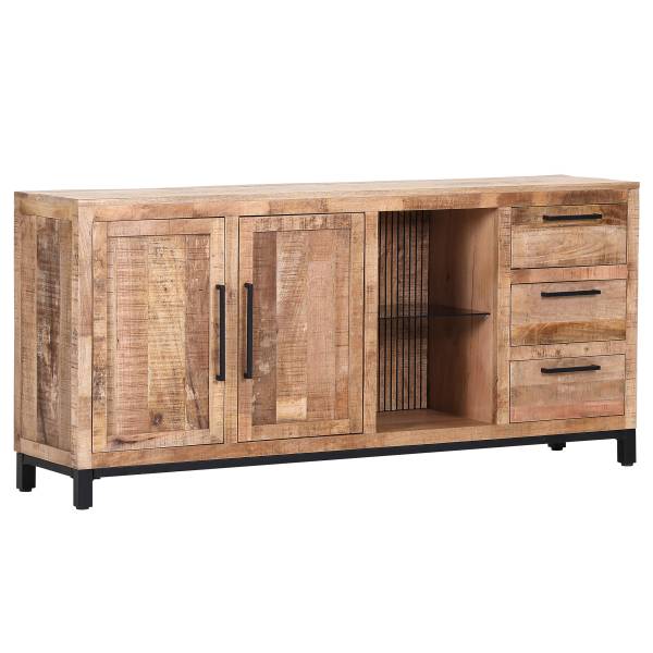 Houten dressoir Ancute mangohout/zwart