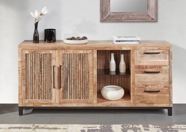 Houten dressoir Ancute mangohout/zwart