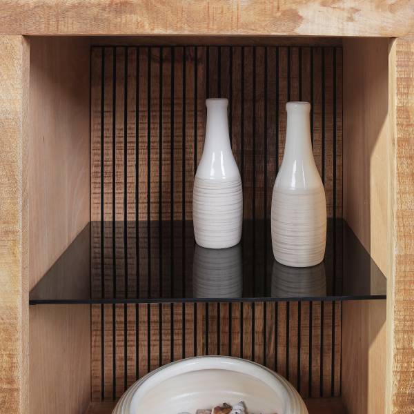 Houten dressoir Ancute mangohout/zwart