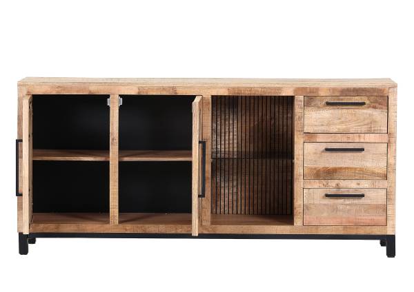 Houten dressoir Ancute mangohout/zwart