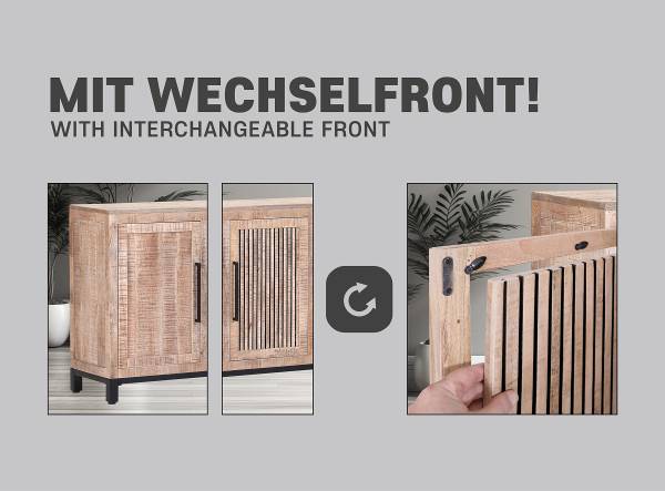 Houten dressoir Ancute mangohout/zwart