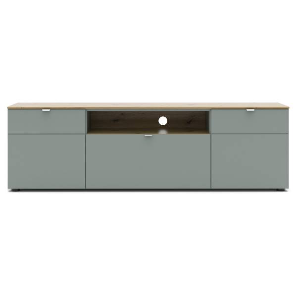 TV-Lowboard Borikov Mintgrau / Eiche Artisan Dekor
