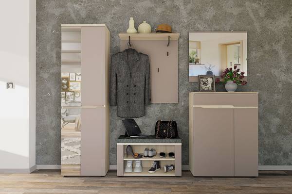 Schoenenkast Shamsi lichtbruin/Riva eikenlook