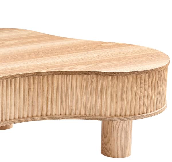 Furnierter Couchtisch Vinkki Echtholzfurnier - Esche Hell