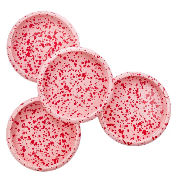 Pastateller BOOGY SPLASH Steinzeug - Pink