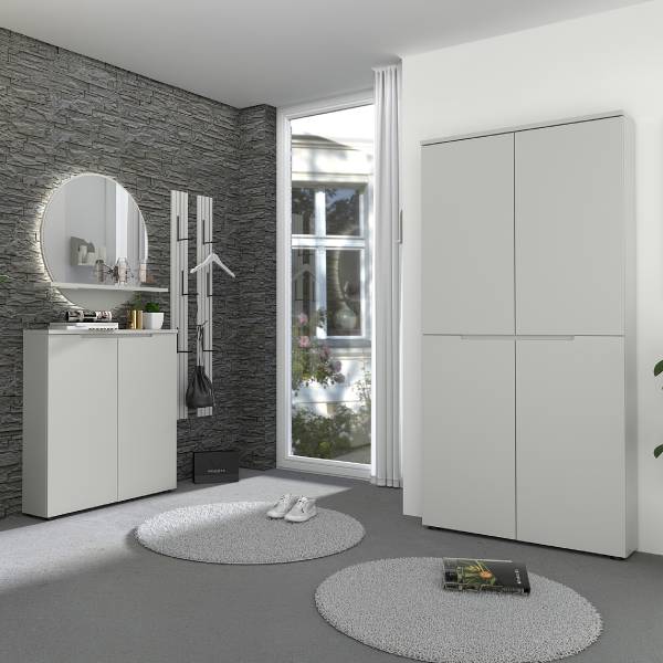 Set di 5 mobili Mizzer Grigio chiaro - Larghezza: 224 cm