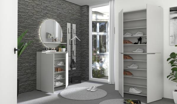 Set di 5 mobili Mizzer Grigio chiaro - Larghezza: 224 cm
