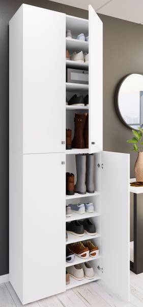 Meuble à chaussures Lona 4 portes Blanc - 8