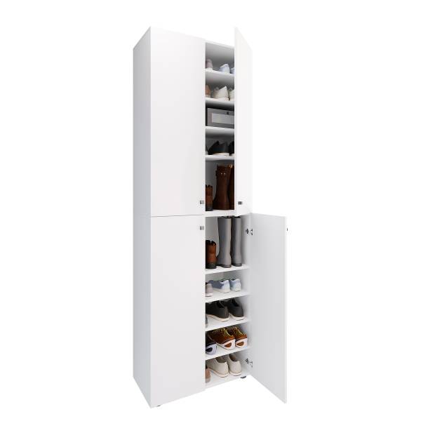 Meuble à chaussures Lona 4 portes Blanc - 8