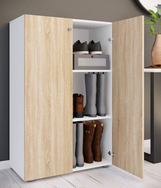 Schoenenkast Lona type B Sonoma eikenhouten look/wit - 2