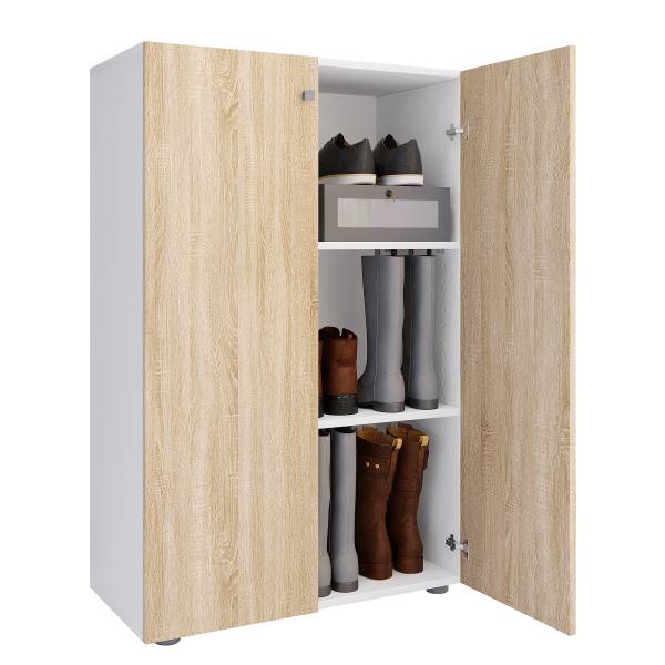 Schoenenkast Lona type B Sonoma eikenhouten look/wit - 2
