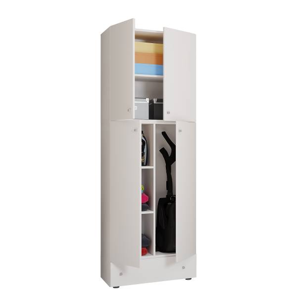 Armoire polyvalente Lona avec tiroir Blanc - Hauteur : 200 cm
