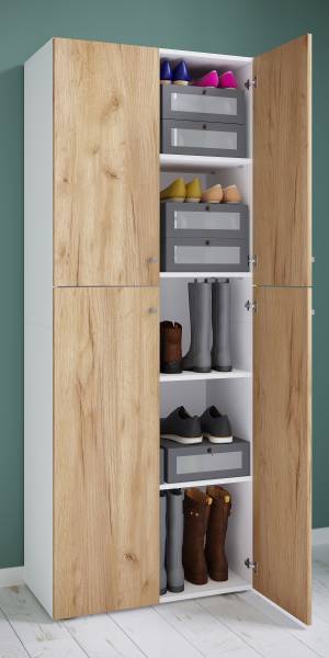 Schuhschrank Lona XXL - Höhe 182 cm Weiß - 4