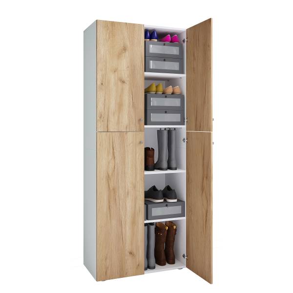 Schuhschrank Lona XXL - Höhe 182 cm Weiß - 4