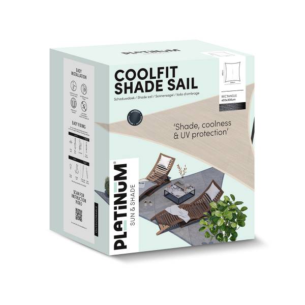 Sonnensegel Coolfit Typ C Polyethylen - Schwarz - Tiefe: 400 cm