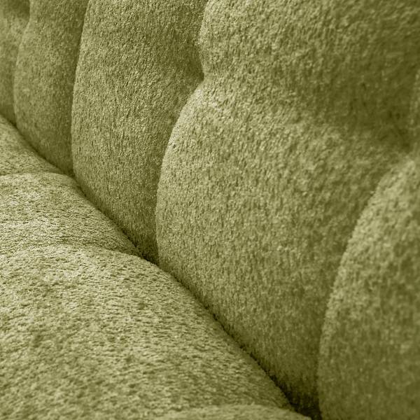 Divano con chaise longue ROYANA Tessuto Bouclé Coline: verde - Longchair preimpostata a sinistra